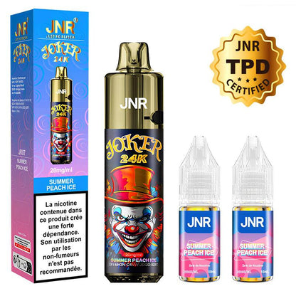 JNR Joker 24k - Puff Rechargeable 20mg-20 mg-Summer Peach Ice-VAPEVO