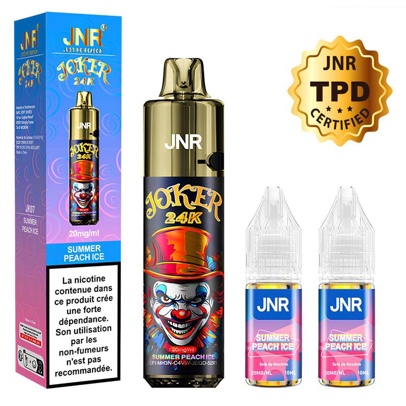 JNR Joker 24k - Puff Rechargeable 20mg Summer Peach Ice | VAPEVO