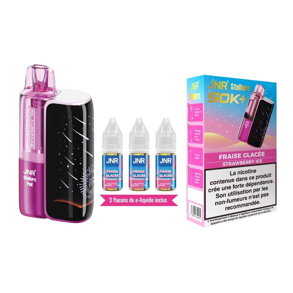 JNR Stellarc 50K - Puff Rechargeable 20mg Strawberry Ice | VAPEVO