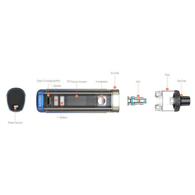 Kit Aspire Veynom LX 100W 3200mAh 5ml Black | VAPEVO