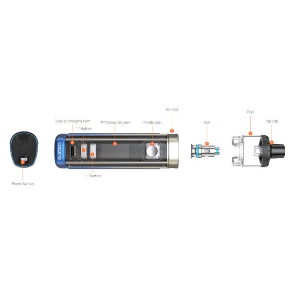 Kit Aspire Veynom LX 100W 3200mAh 5ml Black | VAPEVO