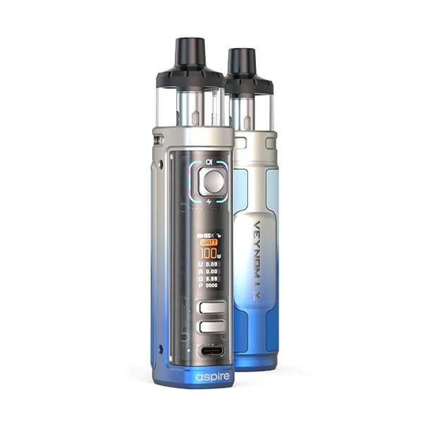 Kit Aspire Veynom LX 100W 3200mAh 5ml Chrome Blue Fade | VAPEVO