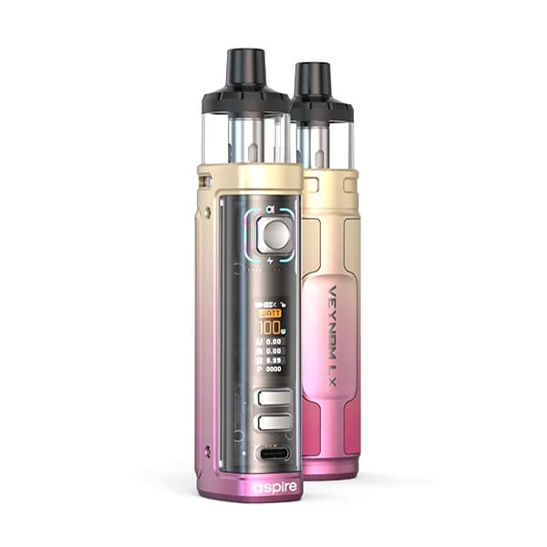 Kit Aspire Veynom LX 100W 3200mAh 5ml Gold Pink Fade | VAPEVO