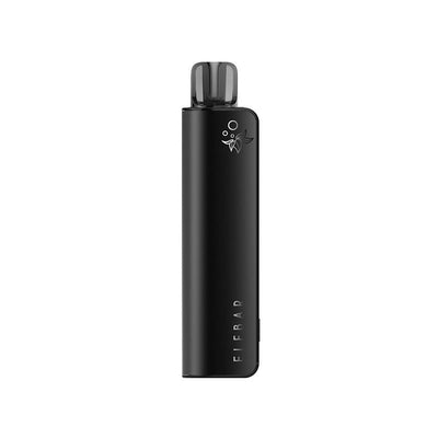 Cigarette électronique Elfbar Elfa Master noire au design compact et épuré avec embout buccal transparent.
