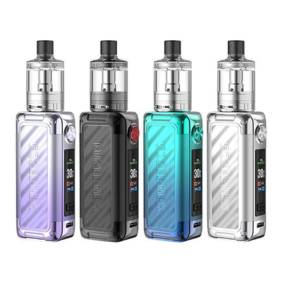 Quatre cigarettes électroniques Innokin Gozee Nex en métal avec clearomiseur, écran couleur et coloris variés.