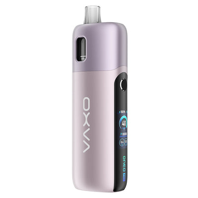 Pod OXVA Oneo Pro rose métallique avec écran couleur TFT, batterie 2100mAh et design compact en alliage de zinc.