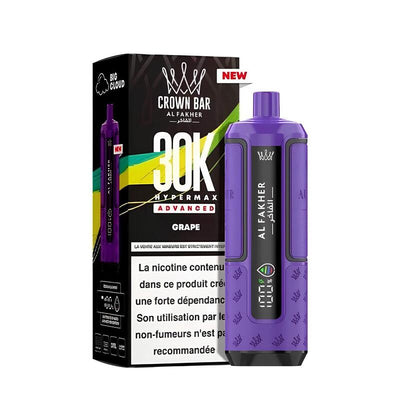 Kit Puff Al Fakher Crown Bar HyperMax Advanced 30K 6mg Grape | VAPEVO