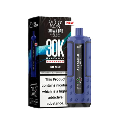 Kit Puff Al Fakher Crown Bar HyperMax Advanced 30K 6mg Ice Blue | VAPEVO
