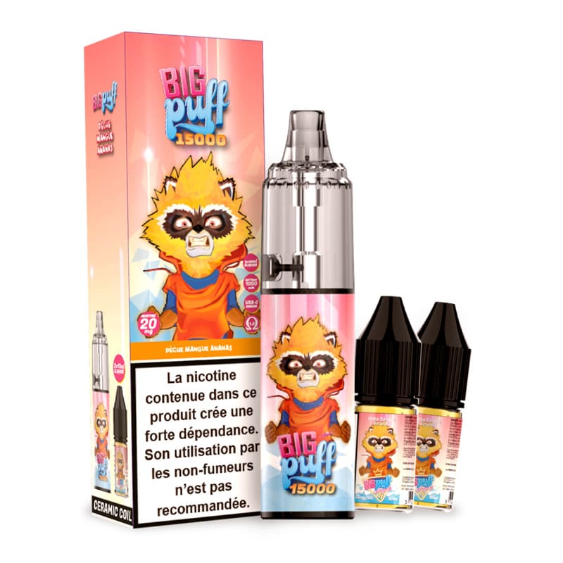 Kit Puff Big Puff 15000 20mg 20 mg Pêche Mangue Ananas | VAPEVO