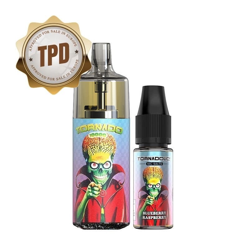 Kit Puff Gobar Tornado 10000 10ml 10 mg Blueberry Raspberry | VAPEVO