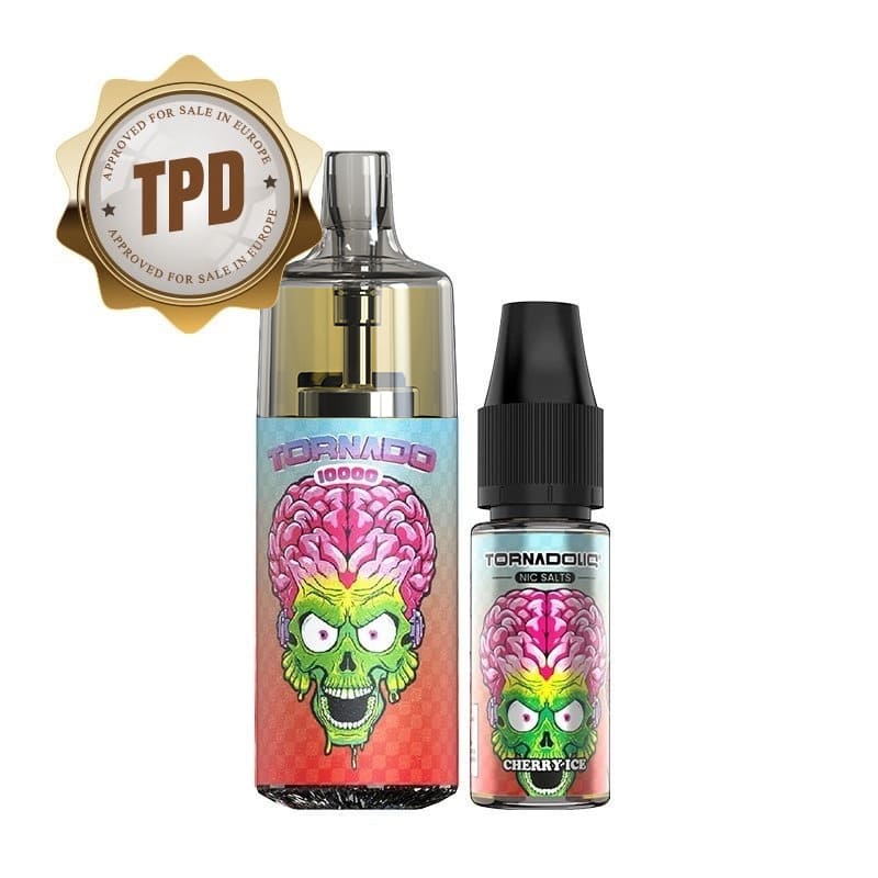 Kit Puff Gobar Tornado 10000 10ml 10 mg Cherry Ice | VAPEVO