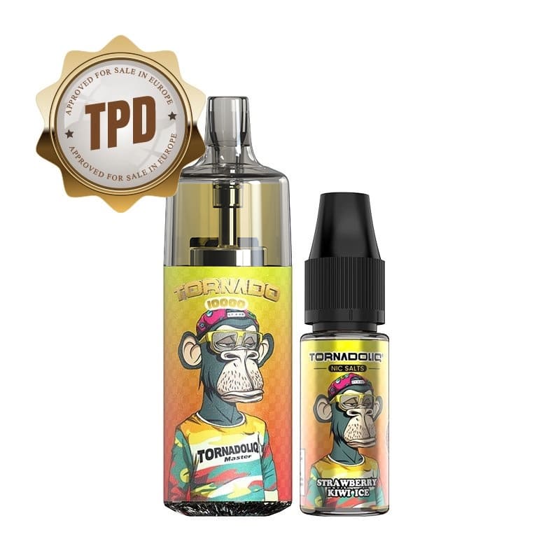 Kit Puff Gobar Tornado 10000 10ml 10 mg Strawberry Kiwi Ice | VAPEVO