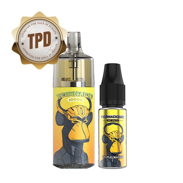 Kit Puff Gobar Tornado 10000 10ml 10 mg Triple Mango | VAPEVO