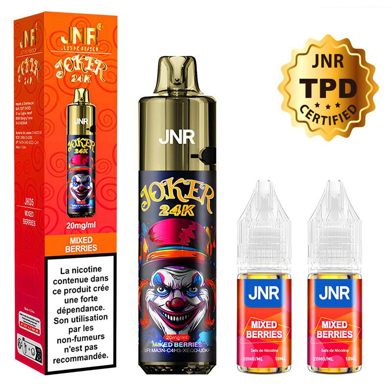 Kit Puff JNR Joker 24K 20mg Mixed Berries | VAPEVO