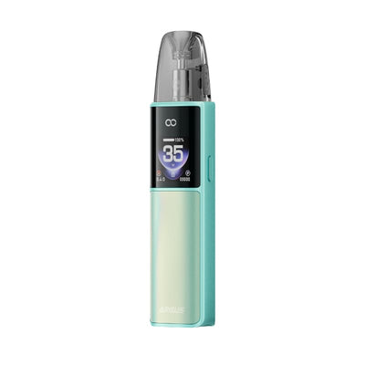 Pod VOOPOO Argus G4 bleu clair compact avec écran HD 0,85" affichant 35W, cartouche transparente et design ergonomique.