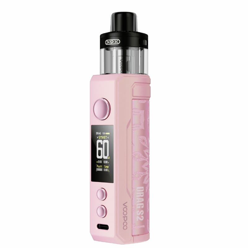 Kit Voopoo Drag S2 60W 2500mAh 5ml Glow Pink | VAPEVO