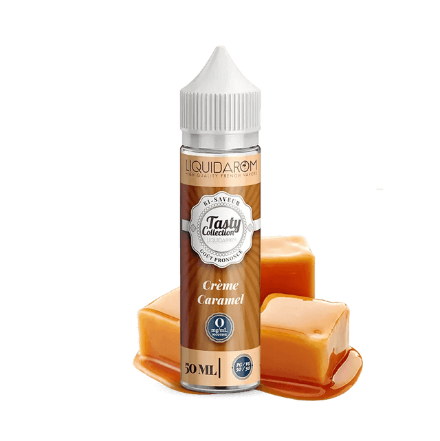 LIQUIDAROM TASTY COLLECTION E-liquide Crème Caramel 50ml-0 mg-VAPEVO