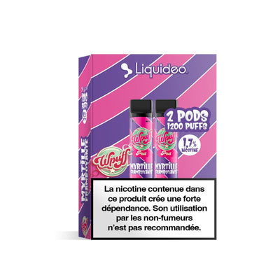 LIQUIDEO Wpuff 600 Original - Pack de 2 Cartouches 2ml-17 mg-Myrtille Framboyante-VAPEVO