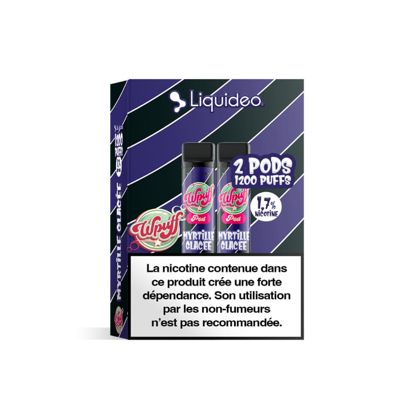 LIQUIDEO Wpuff 600 Original - Pack de 2 Cartouches 2ml-17 mg-Myrtille Glacée-VAPEVO