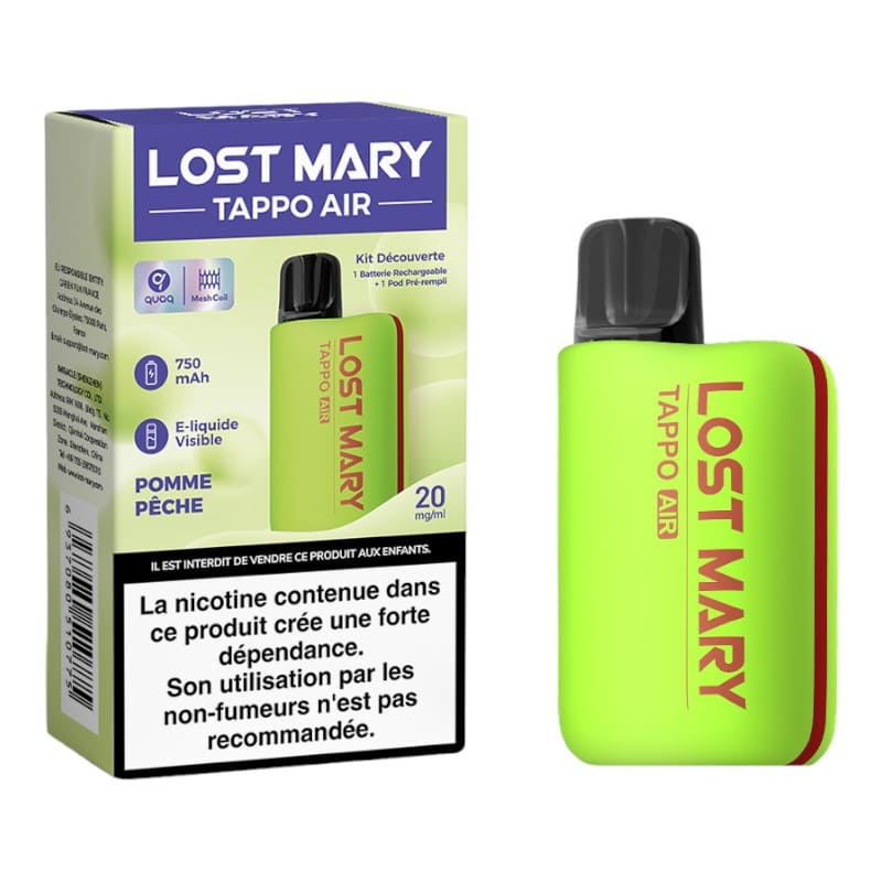 LOST MARY Tappo Air - Kit Rechargeable 600 Puffs 10 mg Pomme Pêche | VAPEVO