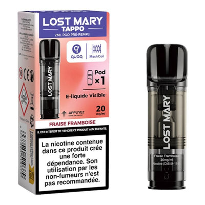 LOST MARY Tappo - Cartouches 2ml 600 Puffs 20 mg Fraise Framboise | VAPEVO