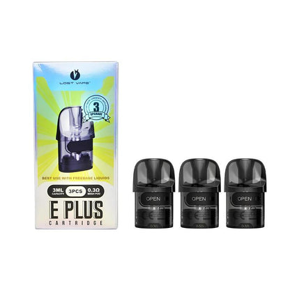 LOST VAPE E-Plus - Pack de 3 Cartouches Pod 3ml-0.3 ohm-VAPEVO