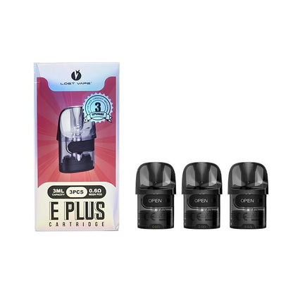 LOST VAPE E-Plus - Pack de 3 Cartouches Pod 3ml-0.3 ohm-VAPEVO
