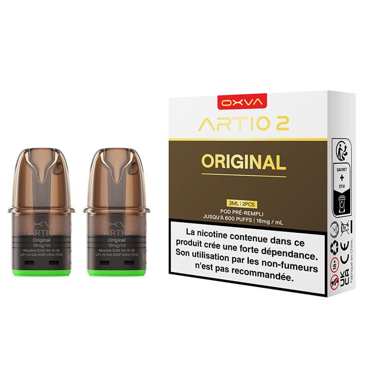 OXVA Artio 2 - Pack de 2 Pods Pré-remplis 2ml 18mg Original | VAPEVO