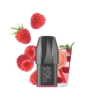Pod X-Bar Click & Puff 2ml 650 Puffs Raspberry Soda 10 mg | VAPEVO