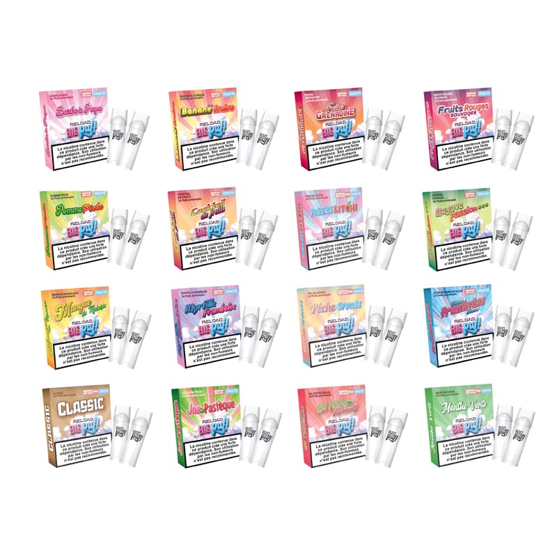 Pods Big Puff Reload 600 Puffs 2ml – Pack de 2 0 mg Barbe à Papa | VAPEVO