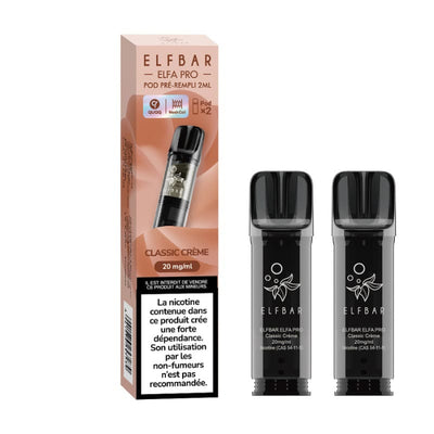 Pods Elfbar Elfa Pro 2ml – Pack de 2 10 mg Classic Crème | VAPEVO