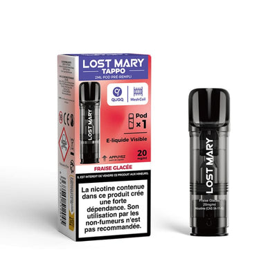 Pods Lost Mary Tappo - 2ml 600 Puffs 10 mg Fraise Glacée | VAPEVO