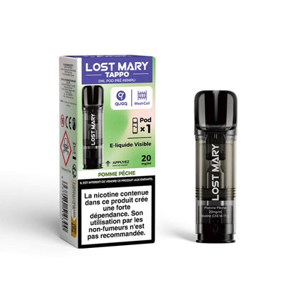 Pods Lost Mary Tappo - 2ml 600 Puffs 10 mg Pomme Pêche | VAPEVO