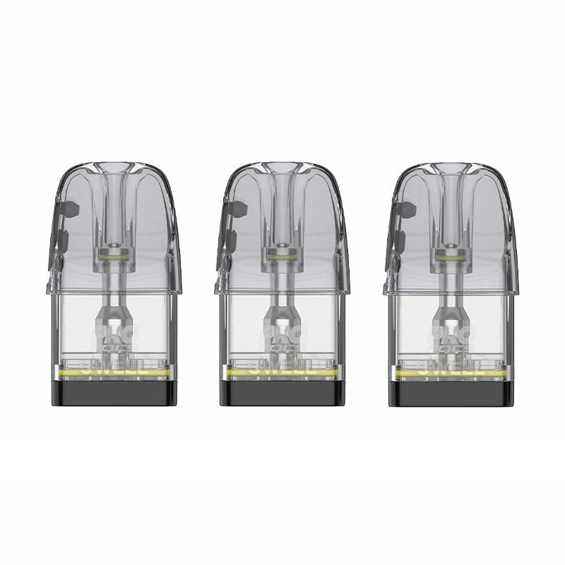 Pack de 3 cartouches Uwell GPP Alpha transparentes de 3 ml avec résistance mesh intégrée et base noire.