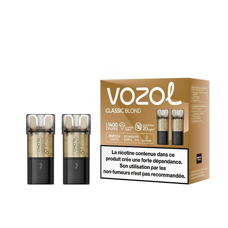 Pods Vozol Switch Pro 700 2ml - Pack de 2 0 mg Classic Blond | VAPEVO