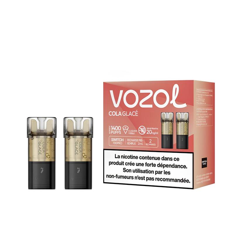 Pods Vozol Switch Pro 700 2ml - Pack de 2 0 mg Cola Glacé | VAPEVO