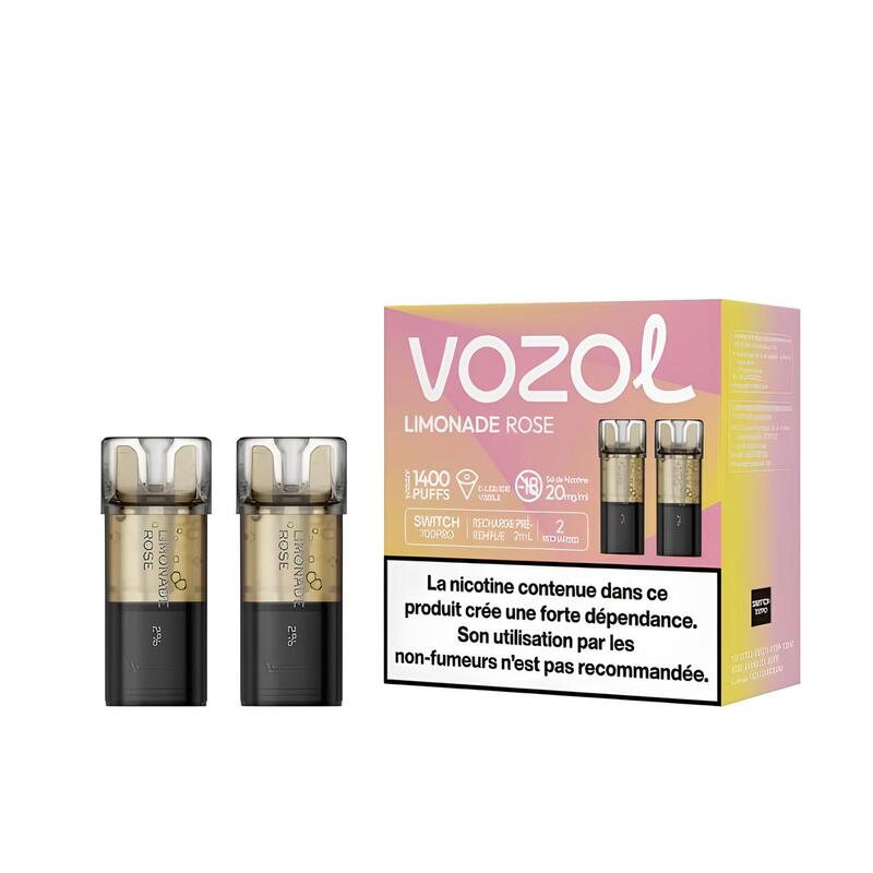 Pods Vozol Switch Pro 700 2ml - Pack de 2 0 mg Limonade Rose | VAPEVO