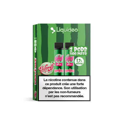 Pods Wpuff 600 Liquideo Original 2ml - Pack de 2 17 mg Pastèque | VAPEVO