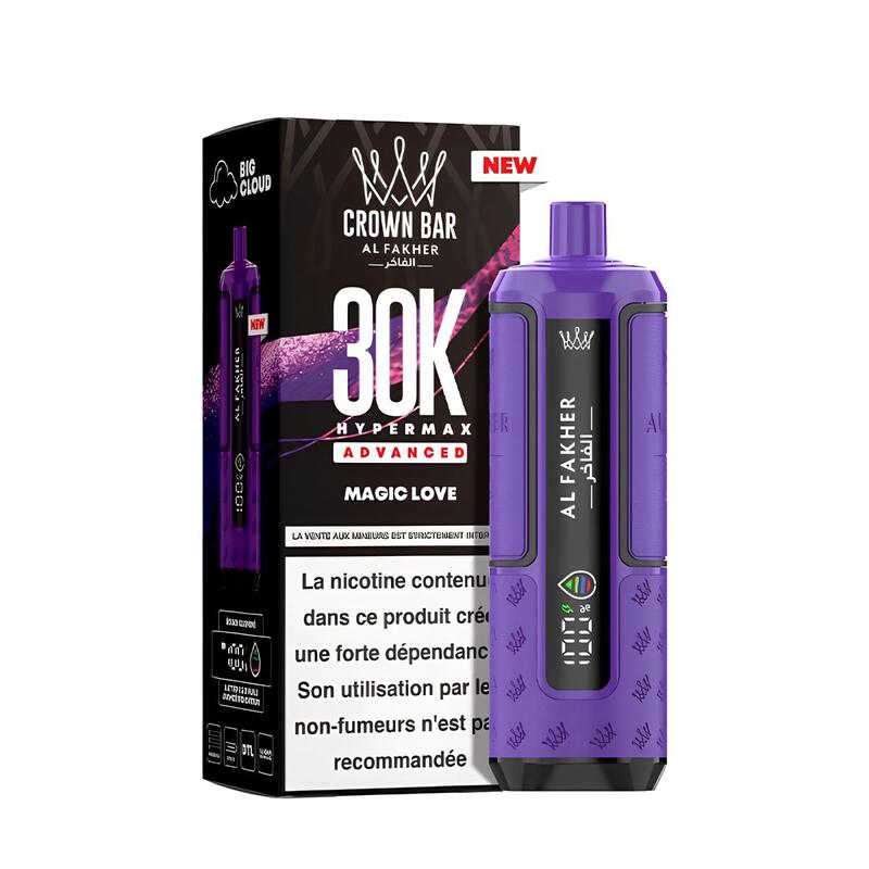 Puff Al Fakher Crown Bar HyperMax Advanced 30K 6mg Magic Love (Melon Passion) | VAPEVO
