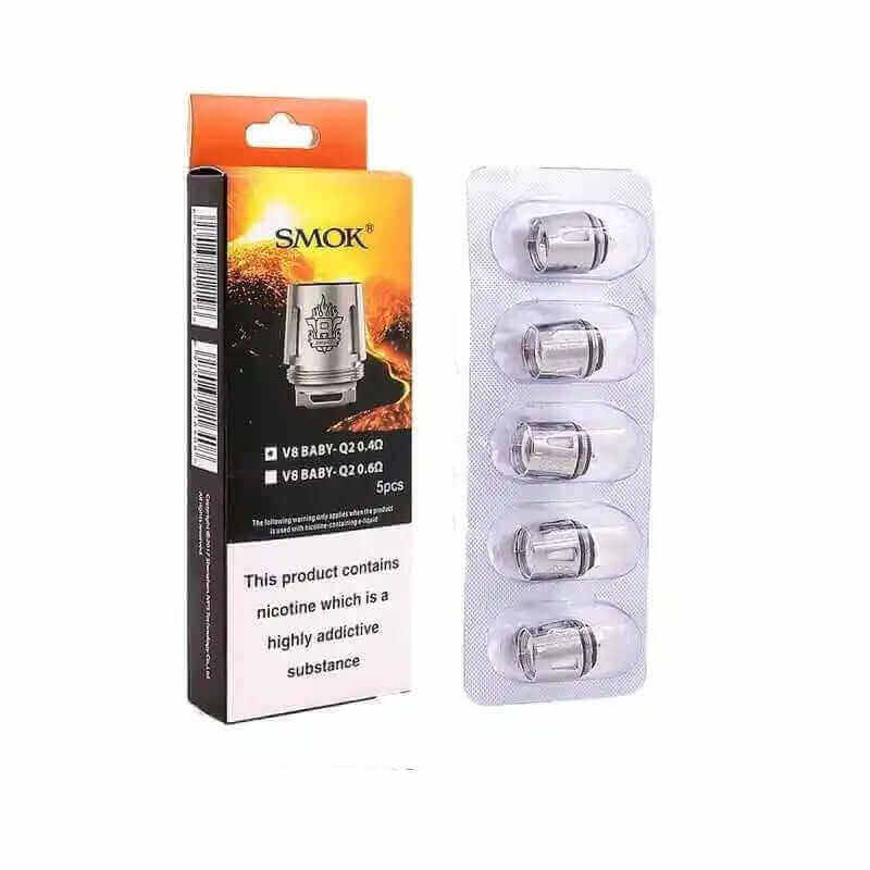 Résistances Smok TFV8 Baby - Pack de 5 Q2 0.4 ohm | VAPEVO