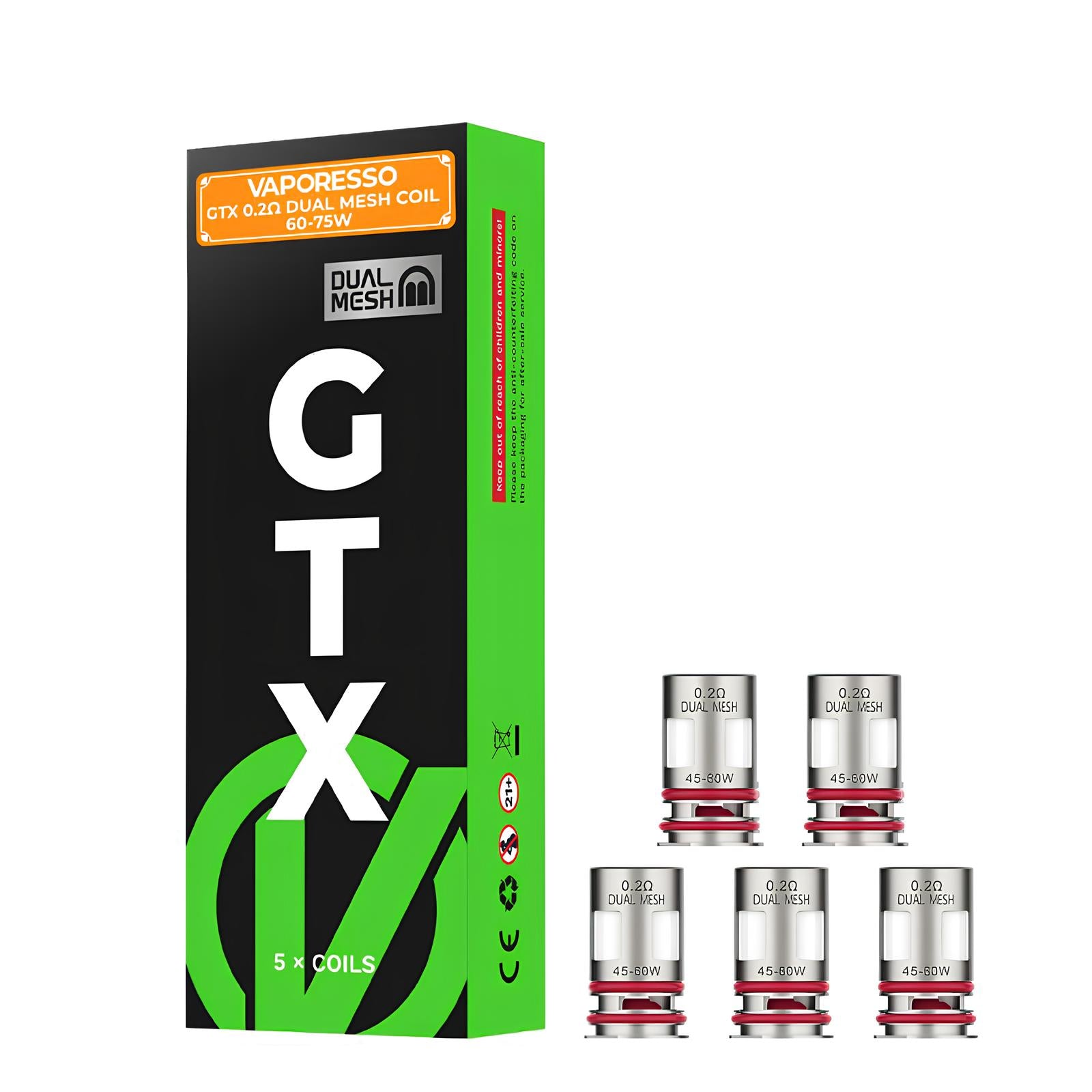 Résistances Vaporesso GTX Dual Mesh - Pack de 5 0.2 ohm | VAPEVO