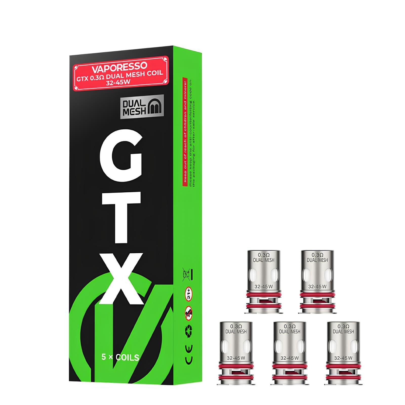 Résistances Vaporesso GTX Dual Mesh - Pack de 5 0.3 ohm | VAPEVO