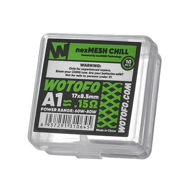 Résistances Wotofo NexMesh Profile 1.5 & RDTA - Pack de 10 nexMESH Chill A1 0.15 ohm | VAPEVO