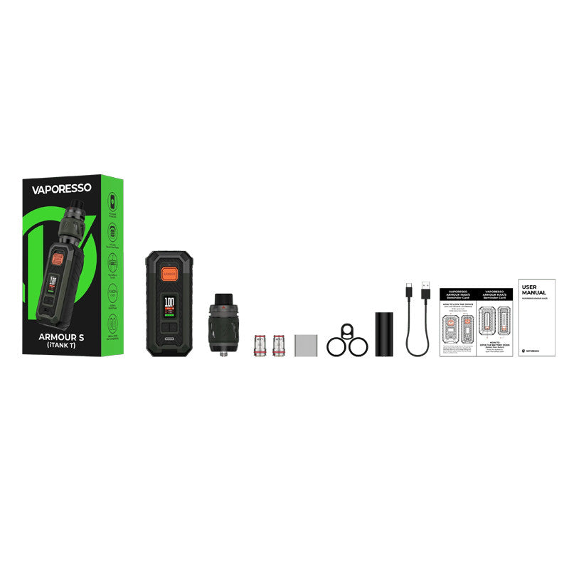 VAPORESSO Armour S - Kit E-Cigarette 100W 6ml-Black-VAPEVO
