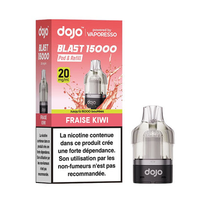 VAPORESSO Dojo Blast 15K - Pod Préremplie 10ml 15000 Puffs-20 mg-Fraise Kiwi-VAPEVO
