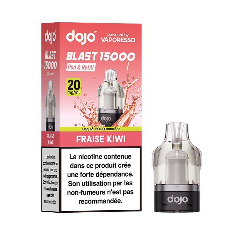 VAPORESSO Dojo Blast 15K - Pod Préremplie 10ml 15000 Puffs-20 mg-Fraise Kiwi-VAPEVO