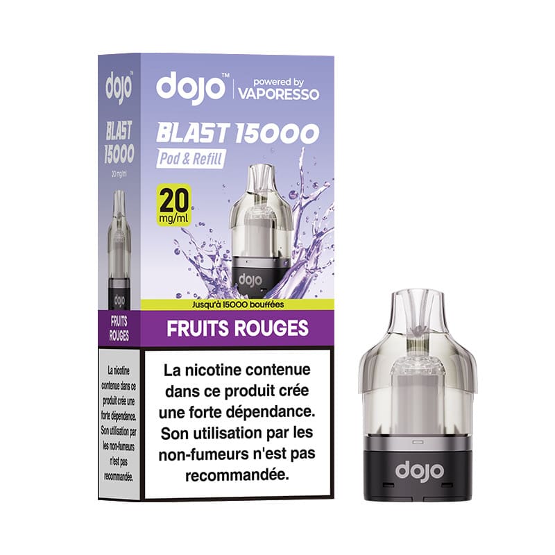 VAPORESSO Dojo Blast 15K - Pod Préremplie 10ml 15000 Puffs-20 mg-Fruits Rouges-VAPEVO