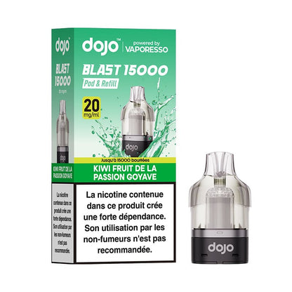 VAPORESSO Dojo Blast 15K - Pod Préremplie 10ml 15000 Puffs-20 mg-Kiwi Passion Goyave-VAPEVO