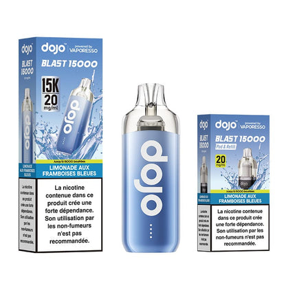 VAPORESSO Dojo Blast 30K - Puff Rechargeable 30000 Puffs-20 mg-Limonade aux Framboises Bleues-VAPEVO
