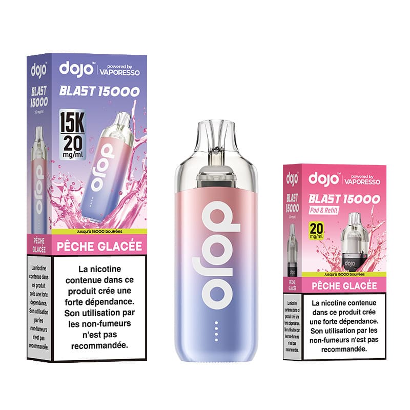 VAPORESSO Dojo Blast 30K - Puff Rechargeable 30000 Puffs-20 mg-Pêche Glacée-VAPEVO